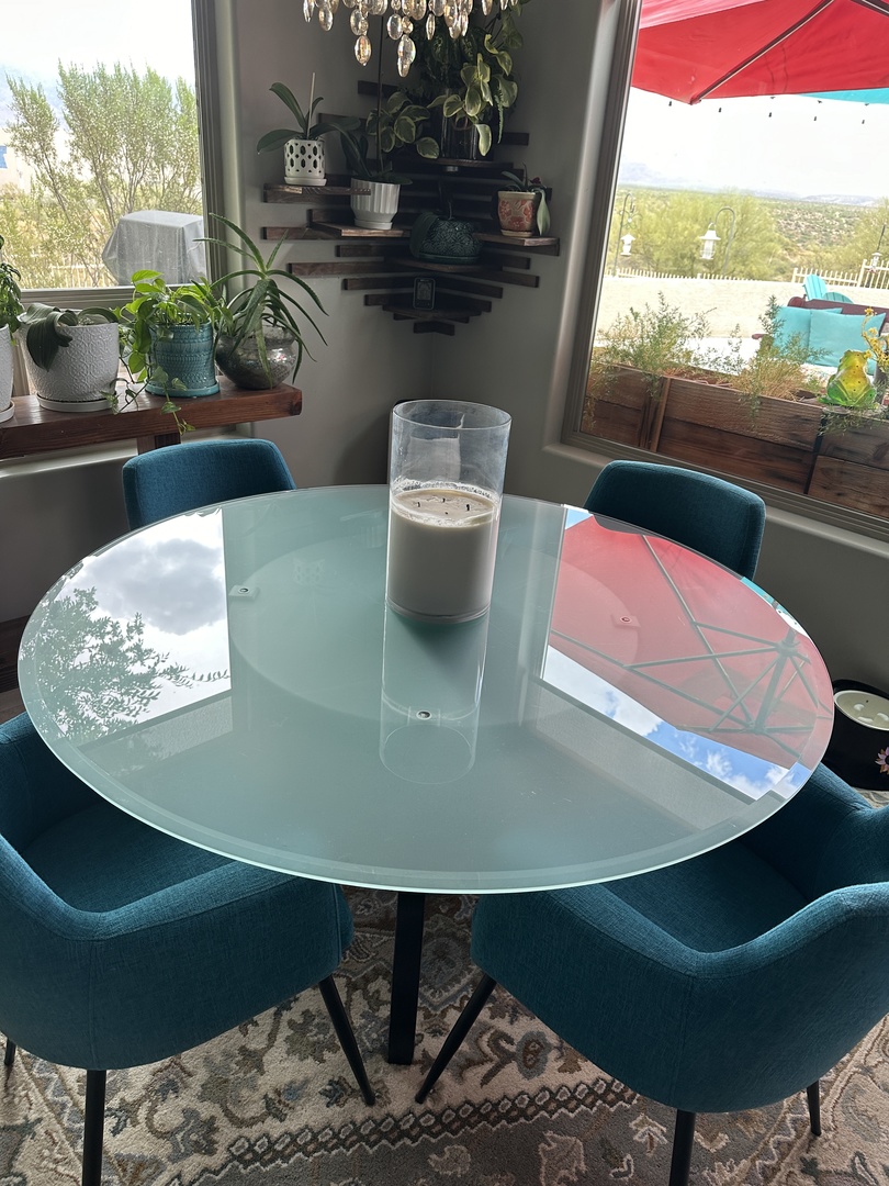 resurface glass top tables with etched film Thumbnail